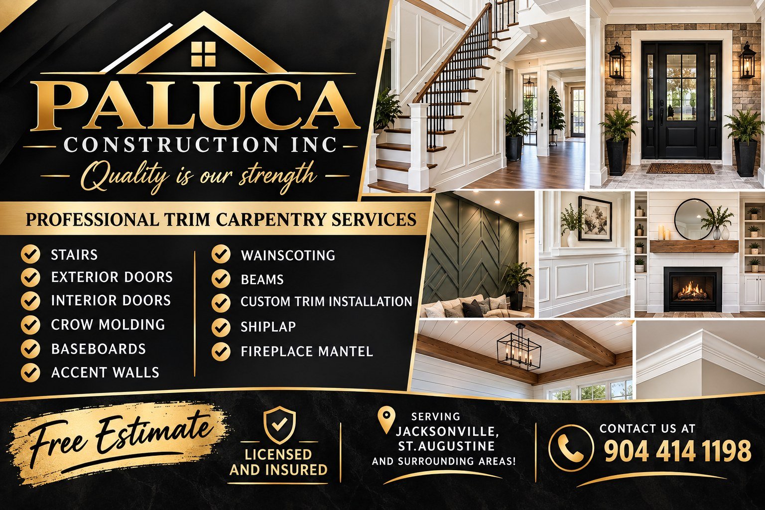 Paluca Construction Inc – professional trim carpentry services